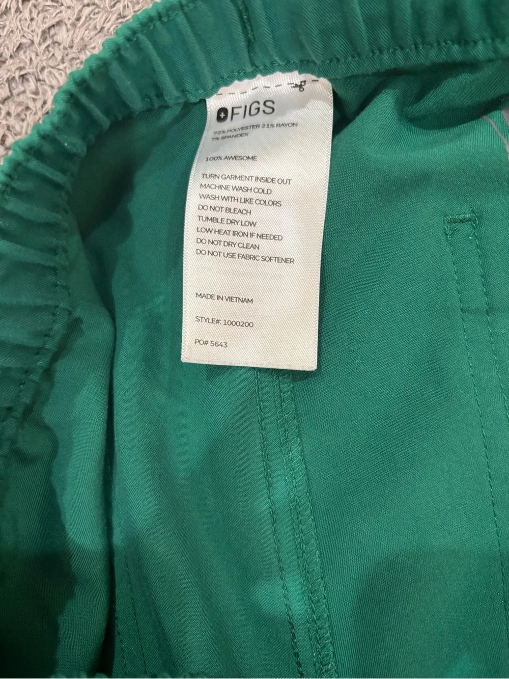 Men’s Medium FIGS Hunter Green Scrub Pants